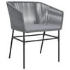 Garden Dining Set 9 pcs Grey Powder Coated Steel