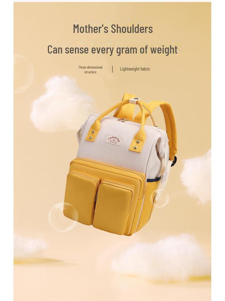 Stylish Multifunctional Mommy Backpack: Handheld & Shoulder Maternity Bag for Convenient Baby Outings