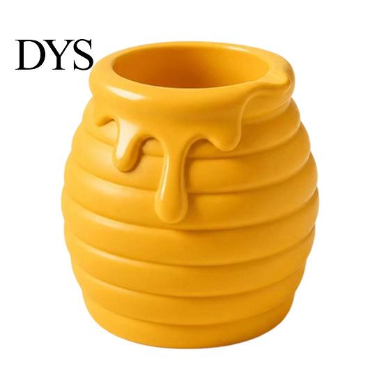 Desk Storage for Students 3D Printed Honey Jar Pen Holder, Creative Organizer Office Dressing Table Stationery, Makeup Brush Toothbrush Cute Container