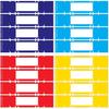 128 Pieces File Pocket Sticky Handles Color Coding Folder Sticky Labels 1 Pack Conta Four Colors Yellow Red Purple Light Blue 1 Sheet 9.63 X 2,