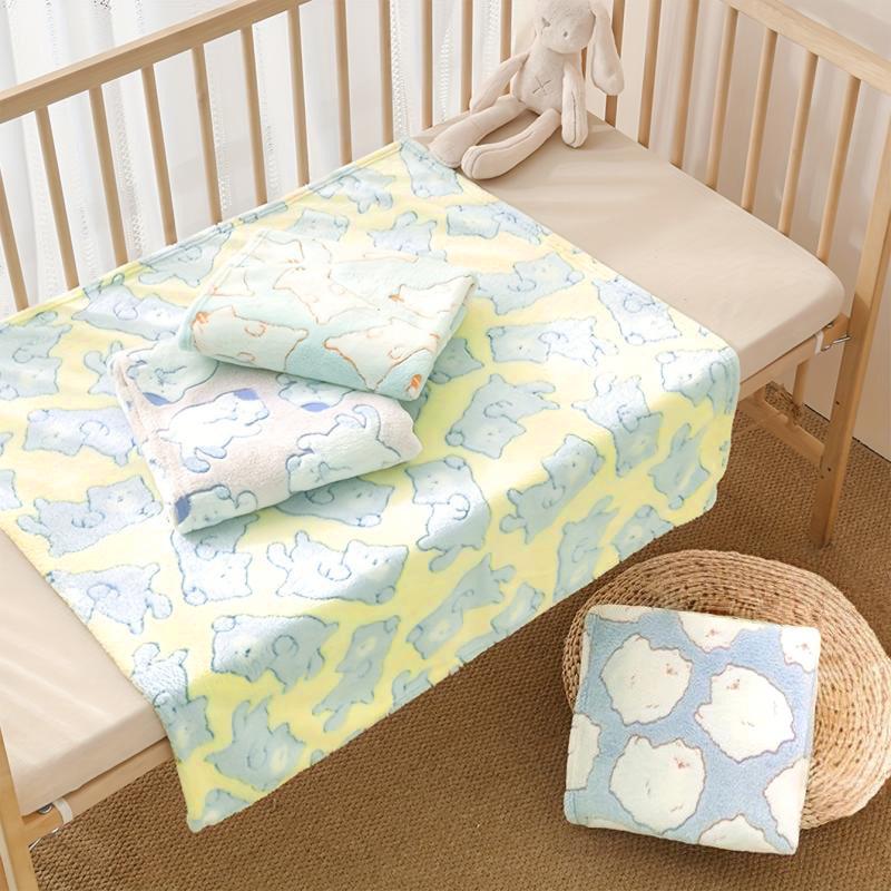 Ultra-Soft Quick-Dry Coral Fleece Baby Towel Blanket
