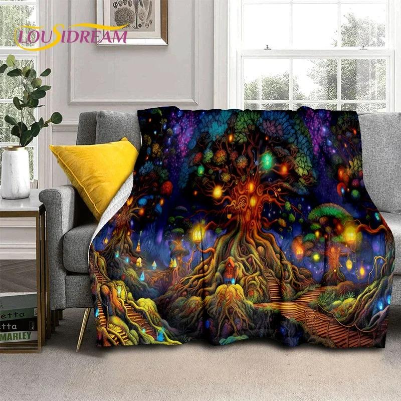 Tree of Life Nature Viking Yggdrasil Norse Soft Flannel Blankets,Throw Blanket Comfortable Blanket for Picnic Beds Home Bedroom