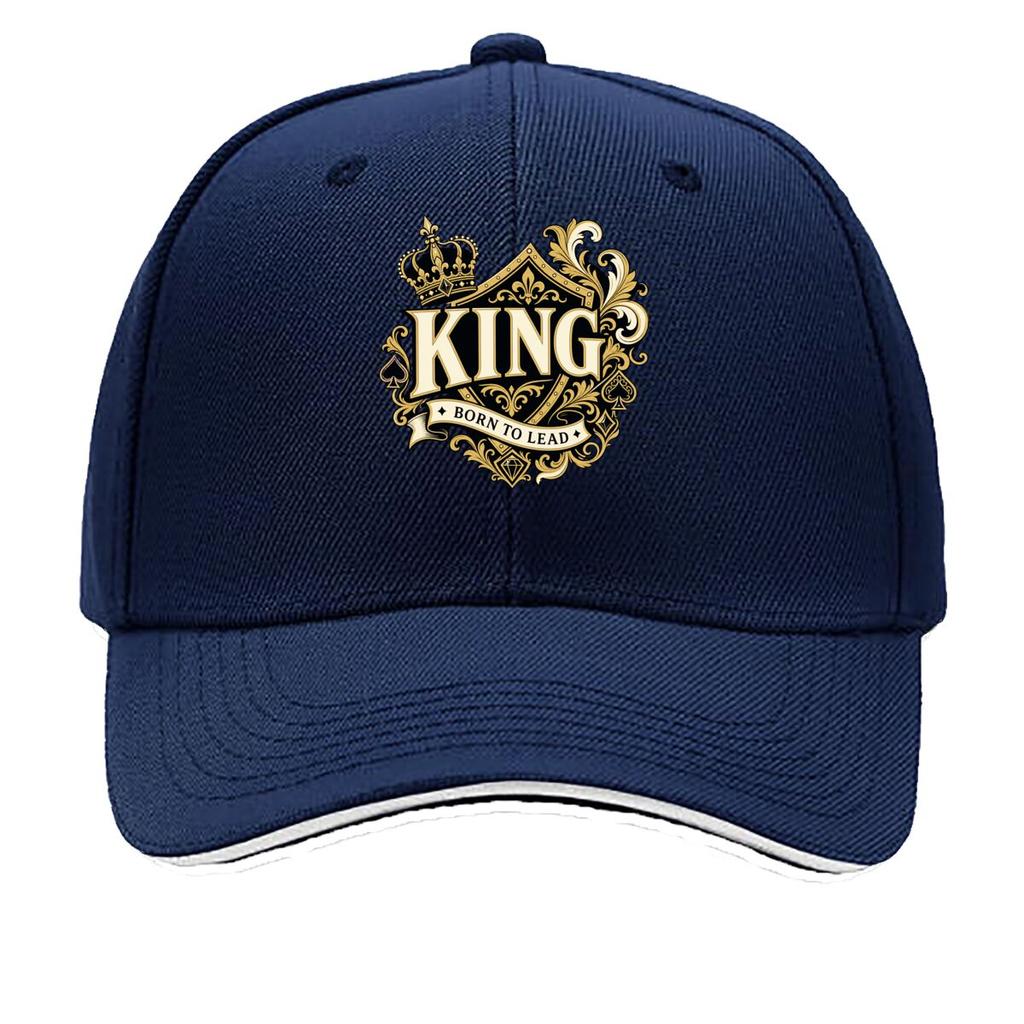 Royal King Crest Typography Emblem Sandwich Baseball Cap Sun Cap Outdoor Workouts Hat
