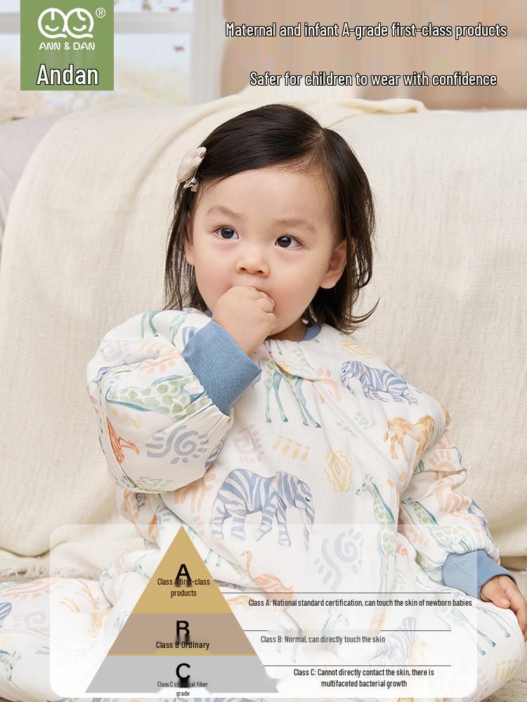 Xiaoan Dan Baby Sleeping Bag: Autumn/Winter Bamboo-Cotton Quilted Anti-Kick One-Piece Leg Wrap