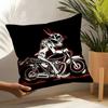 Funny skull motorcycle pattern  Pillow Case Linen Cushion Covers For Decorative Sofa Home Pillows Case Car Chair Pillows Cases
