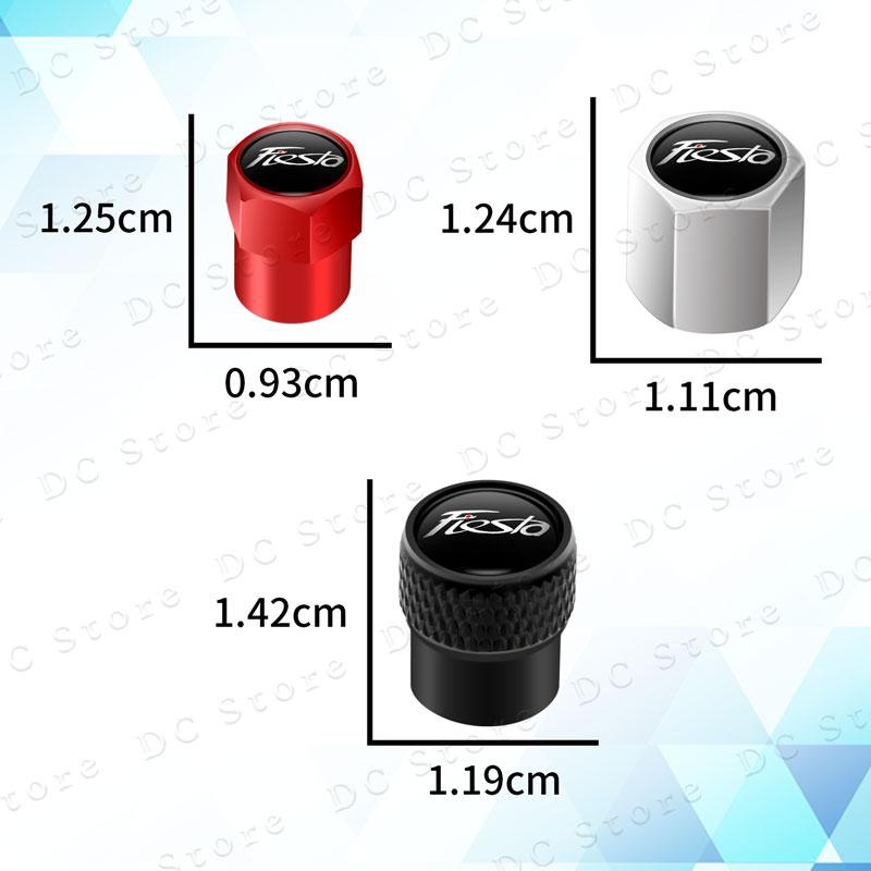 AAANK1 4pcs Metal Aluminum Alloy Car Wheel Tire Valve Air Stem Cap Dust Proof Covers For Ford Fiesta Emblem Accessories