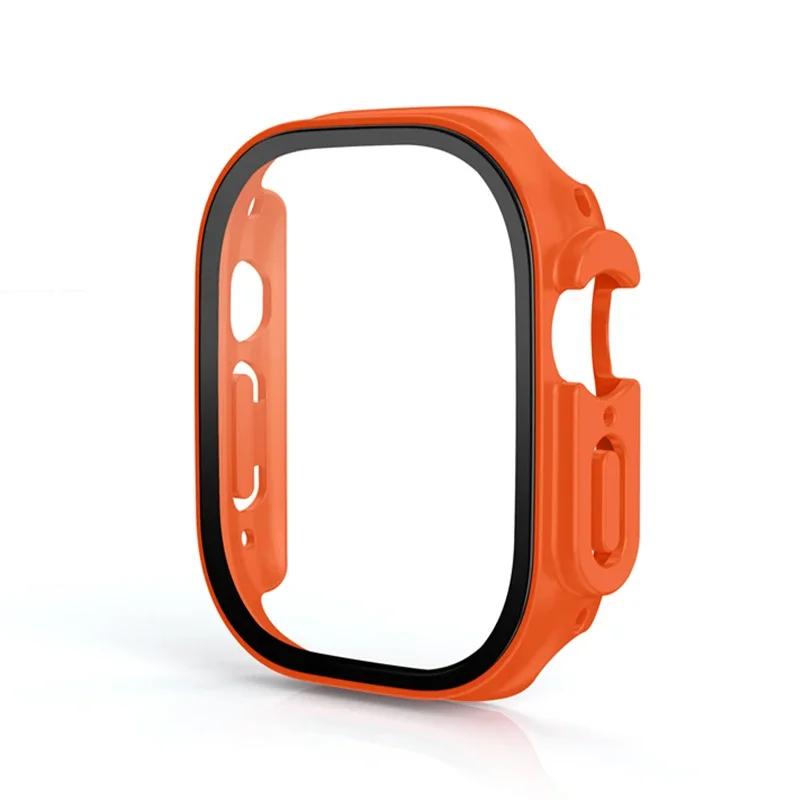 HD Tempered Glass+Case For Apple Watch Ultra 3/2/1 49mm PC Bumper+Screen Protector Cover iWatch Series Ultra 3 49mm Accessories