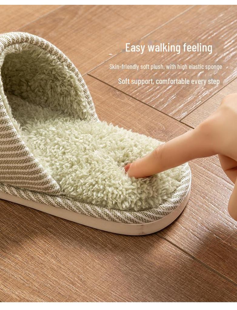 Men's and Women's Winter Indoor Non-Slip Plush Cotton Slippers