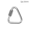 Stainless Steel Triangle Carabiner Outdoor Camping Hiking Keychain Snap Clip Kettle Buckle Chain Screw Lock Accessories