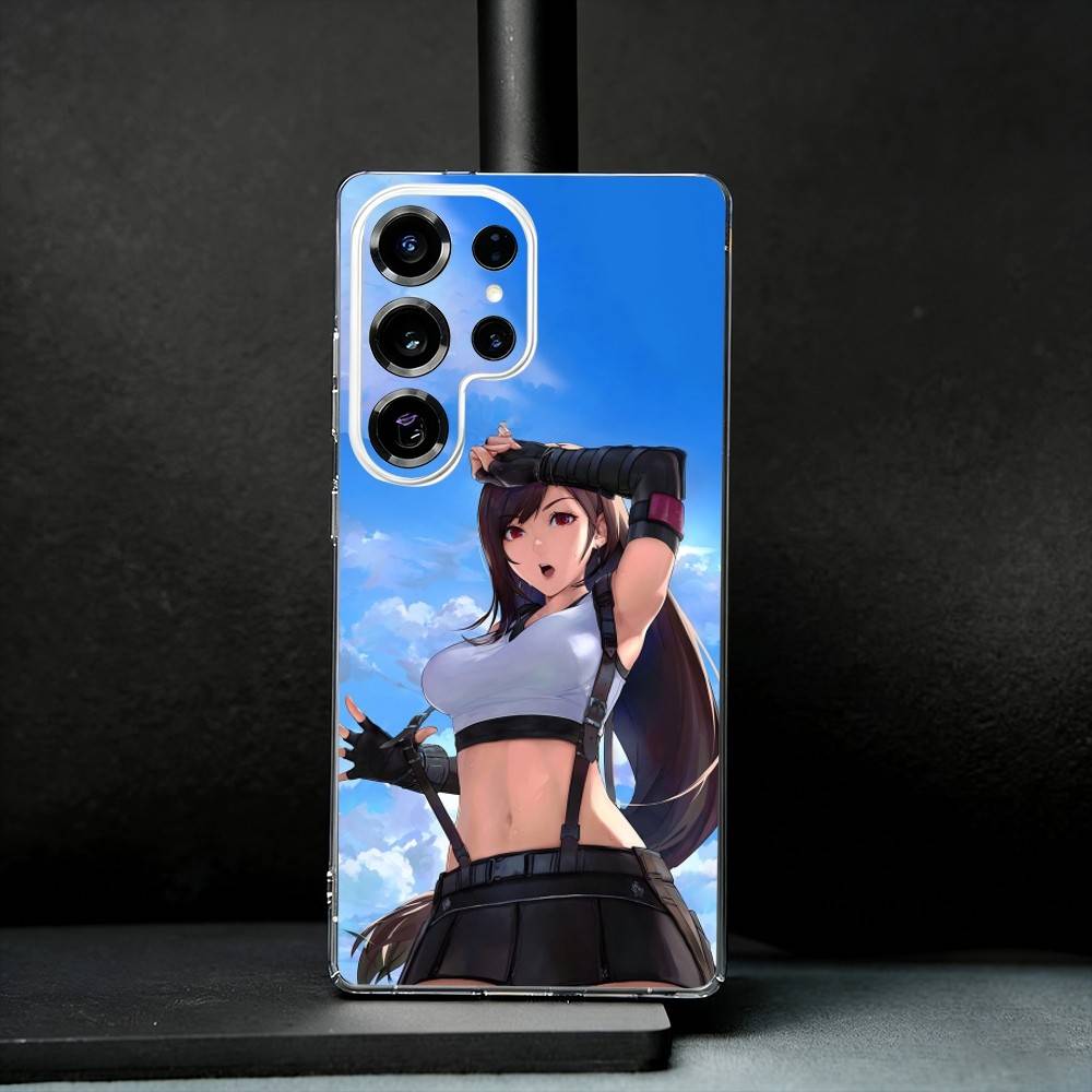 Game FF T-Tifa L-Lockhart-S Phone Case For Samsung S25,S24,S21,S22,S23,S30,Ultra,S20,Plus,Fe,Note,10,9,5G Transparent Cover