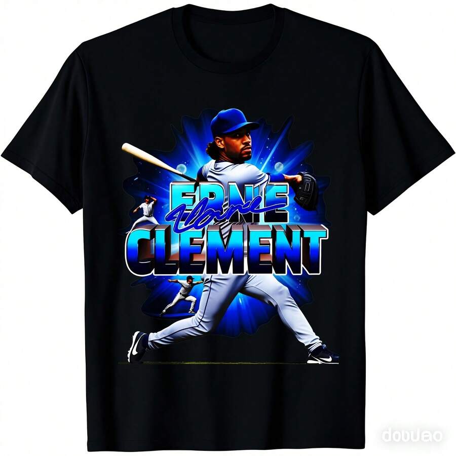 Unisexs Ernie CleUnisext 2026 Baseball Player Action Signature Name Print TShirt CleUnisext Graphic Tee S