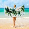 1 Quick Dry Microfiber Beach Towel With Vibrant Coconut Tree Print - Great For The Beach, Camping, Polyester, Machine Washable