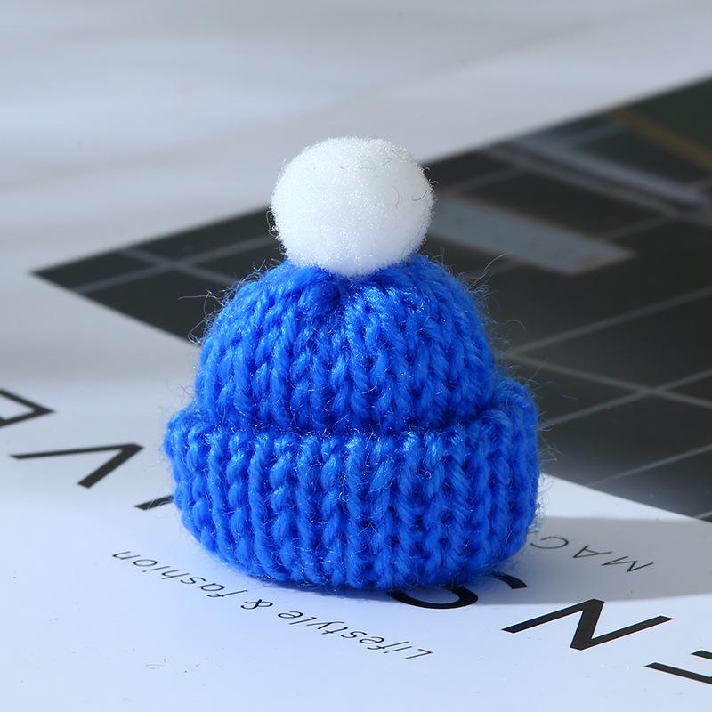 Korean Style Knitted Wool Hat with DIY Pompom Decoration - Mini Christmas Accessory