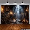 One 2D flag with a dark dungeon skeleton-themed background fabric, paired with candleszyc