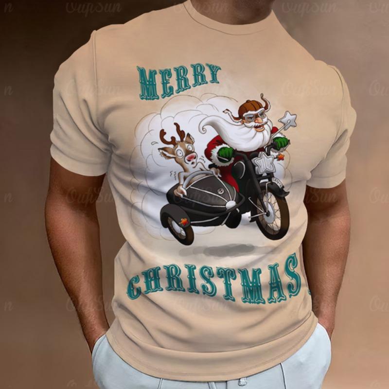 Christmas T-Shirts For Men 3d Santa Claus Printed Street Designer Short Sleeved Loose Oversized T Shirts Fashion New Tops Tees