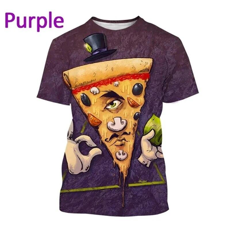 Funny New Pizza 3D Printed T Shirt Men Women Chilren Casual Delicious Food Graphic Harajuku Style Streetwear Top Tees Tshirt