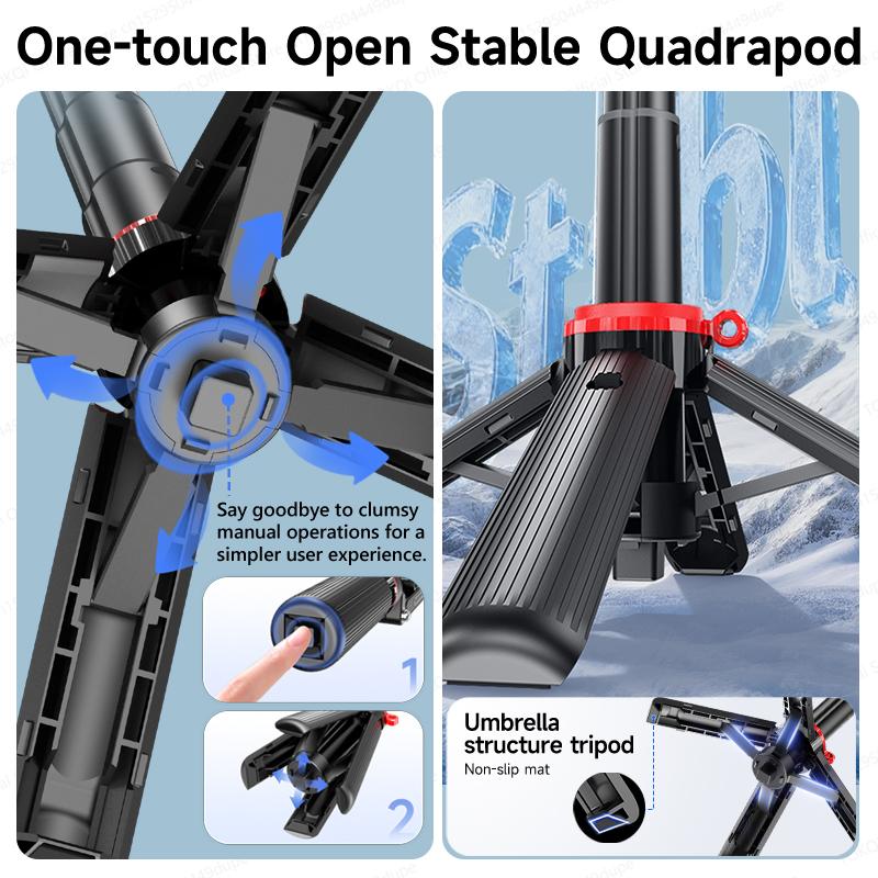 TOKQI F07 Mini Portable Selfie Stick One-Touch Pop-Up Tripod Cellphone Holde for Moible Phone Shoot with Zoom Bluetooth Remote 7