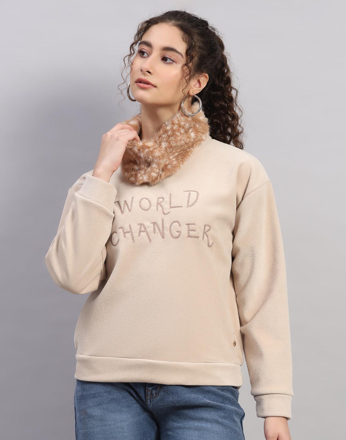 MONTE CARLO Женский свитшот с круглым вырезом и длинным рукавом 3XL бежевый