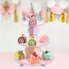 3 Tier Unicorn Party Cakecup Stand Girls Kid Birthday Dessert Holder Colorful Happy Birthday Party Decoration
