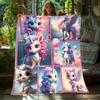 Cozy Fantasy Unicorn Print Blanket Throw For Sofa, Bed, Travel, Camping, Living Room Chair, And Bed - Digital Printing Blanket