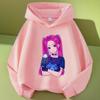 Autumn Warm K-pop Demon Hunters Girls Hoodie Long Sleeve Outerwear Saja Print Hooded Coat for Children Fashion Pullover Kid Tops