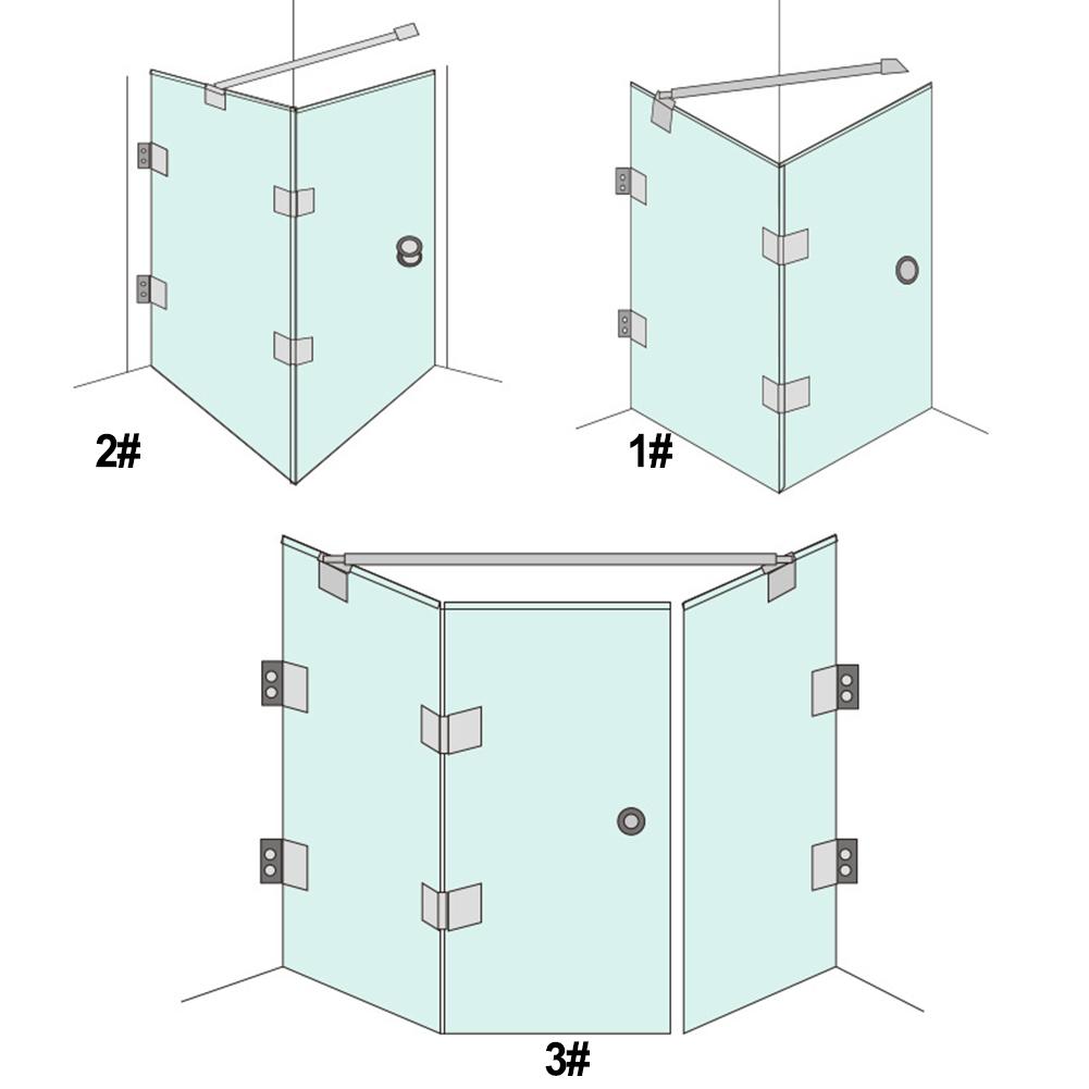 1 Stück verstellbare Edelstahl-Duschwand-Stützstangenarme für 8-12 mm Glaspaneel für Badezimmer-Beschläge Zubehör