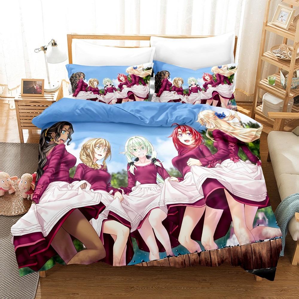 Anime Goblin Slayer Bedding Set Duvet Cover Pillowcase Queen King Size Lovely Bedclothes For Kids Adults Bedroom Decor