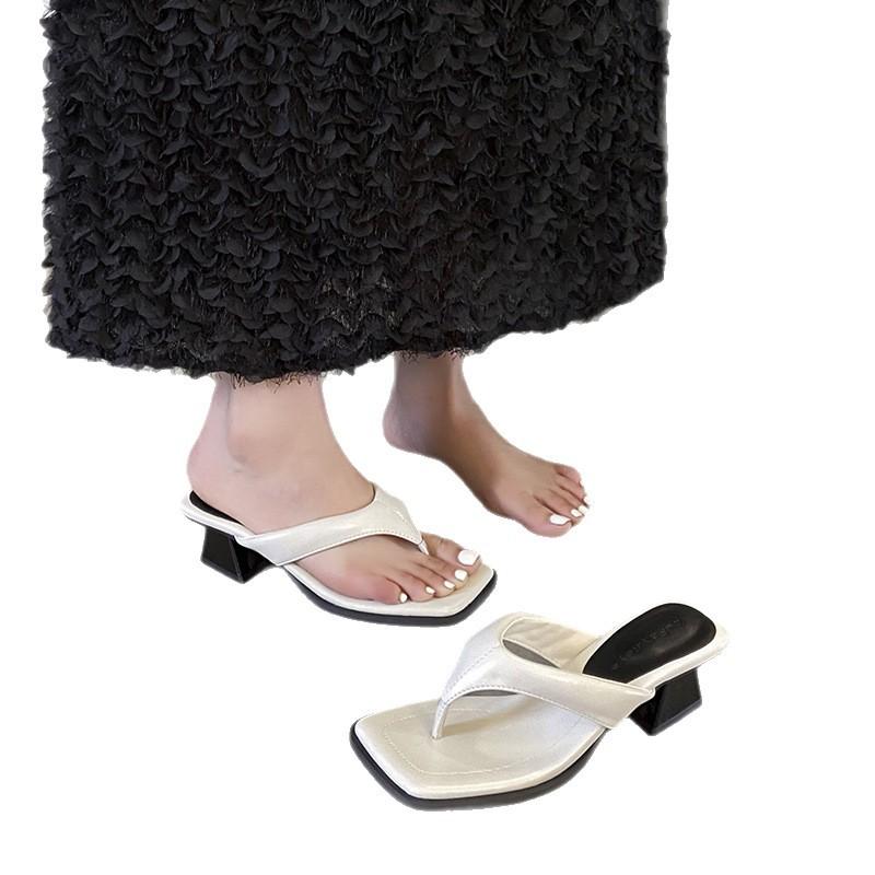 High sense niche flip-flops shoes women's summer platform Internet celebrity new fashion silver retro sandals women's shoes