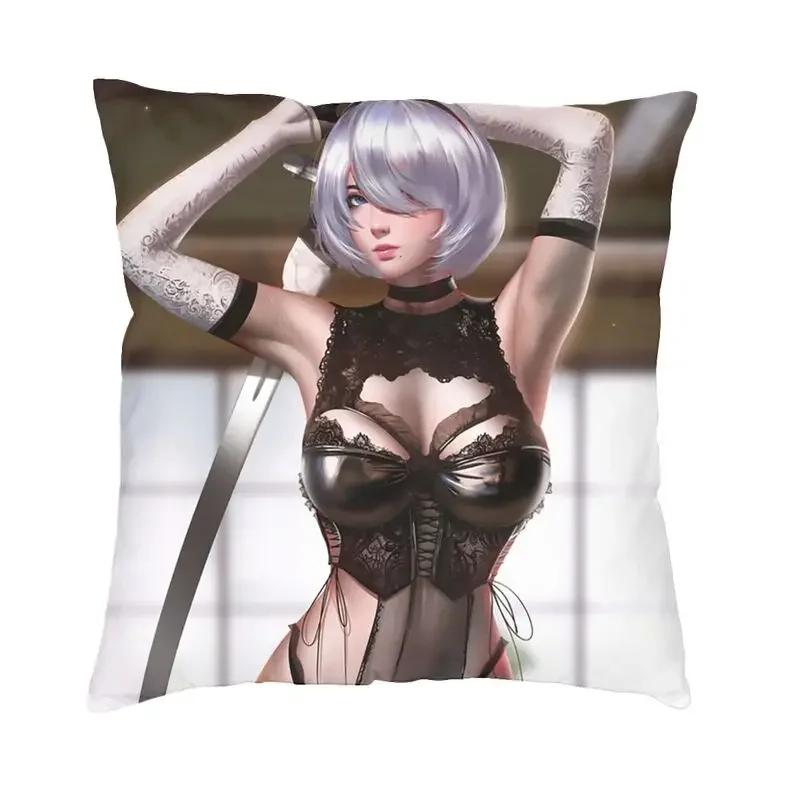 

Nier Automata Боксер Квадратная Наволочка Домашняя Декоративная 3D Двусторонняя Печать Аниме Мультфильм Игра Наволочка для Подушки для Автомобиля 45x45cm