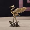 Brass Crane Figurines Miniatures Desktop Ornaments Living Room Decorations Crafts Accessories Small Animal Statue Decor