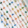 10Pcs Simple and fashionable colored alloy ring for ladies zirconium crystal ring