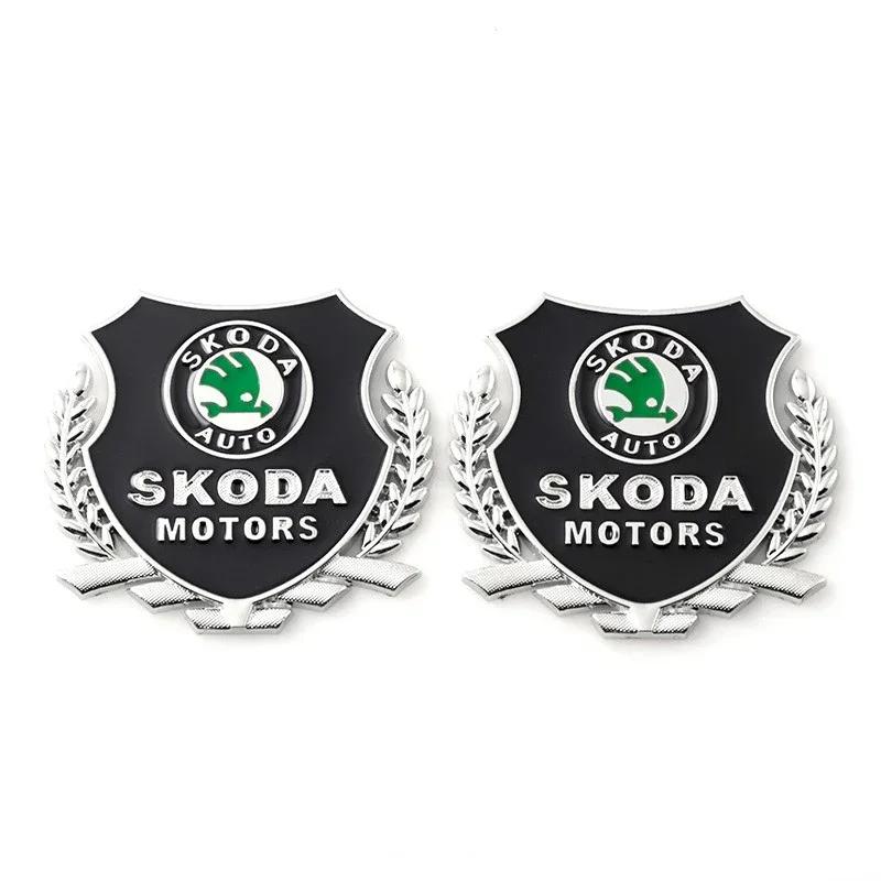 YSAG7 Car Decals Window Badge Sticker for Skoda Logo Fabia 2 Citigo Yeti Kodiaq Kamiq Superb 2 Rapid Octivia A5 A7 Karoq S Decoration