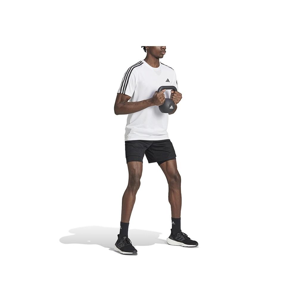 Adidas Three-Stripe Colorblock Crew Neck T-Shirt Men Tops White IB8151