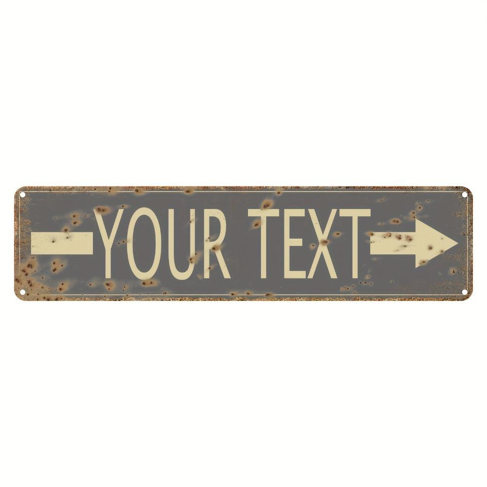 Retro Metal Tin Sign Custom Text Wall Art Vintage Home Bar Garage Decor