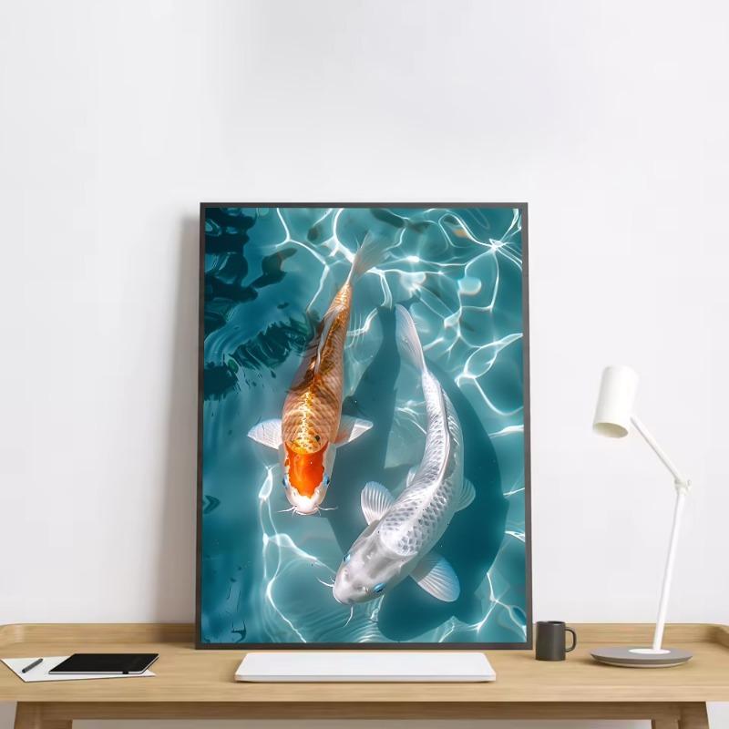 Koi Fish That Always Brings Good Luck Poster HD Art Sticky Wall Waterproof Home Living Room Bedroom Bar Aesthetic Decoration