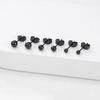 5 Pairs 316L Stainless Steel Round Ball Studs Earrings 3mm-7mm Ball Earrings Studs Set for Women Men, Black
