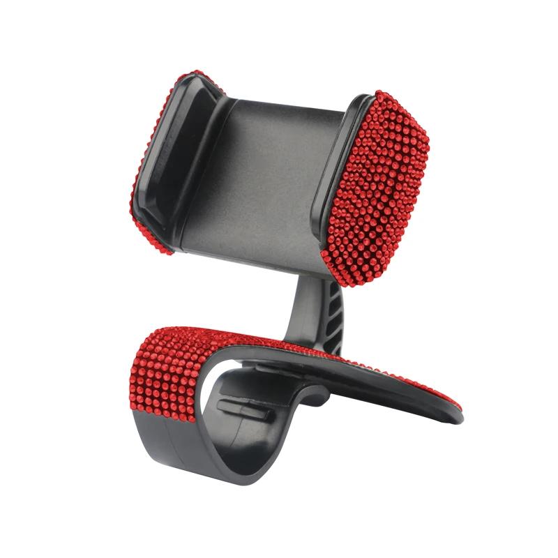 Diamond Crystal Car Phone Suction Cup Holder Fixed Multifunction Rotating Mobile Phone Mount Bracket Decor Car Bling Accessories