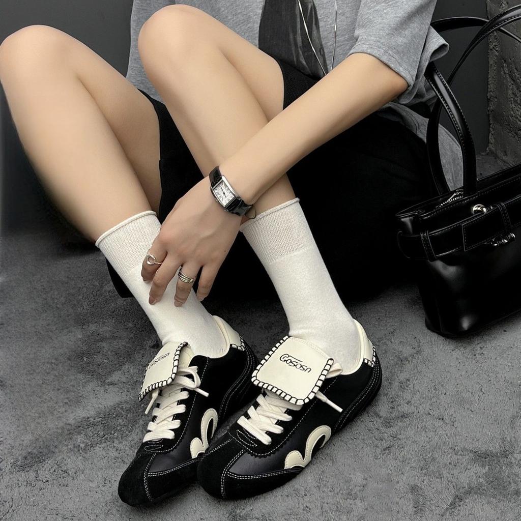 Sheepskin Version! Retro Flip German Training Shoes Women's 2025 New Inner Height Increase Round Head Casual Shoes Forrest Gump Shoes Sports Shoes