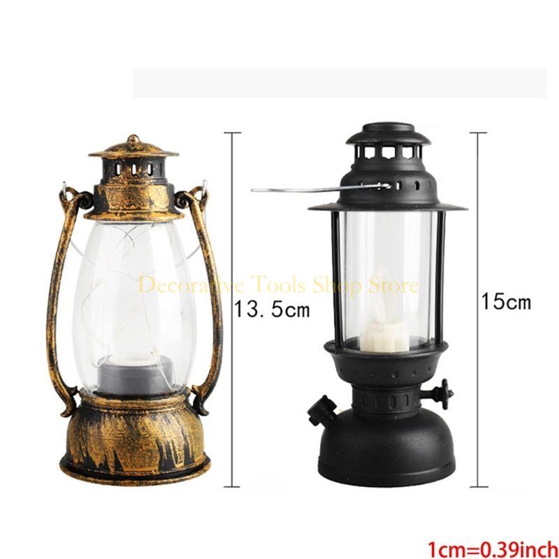 QX2E Vintage Laterne Batterie Hängeleuchte Antike Weihnachten LED Öllampe