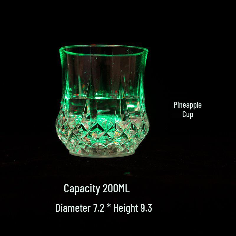Seven-Color LED Pineapple Beer Cup – Water-Induction Luminous Bar Cup