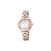 50 Meters Waterproof Solar Quartz Gold-plated Steel Strap 28mm Women's Watch Pink Dial KS1-261-91