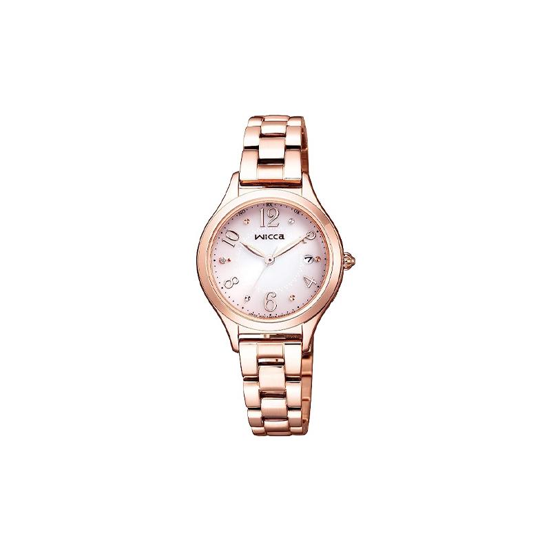 

CITIZEN 50 meters waterproof solar Quartz gold-plated Steel Strap 28mm women s watch pink dial KS1-261-91 золотий