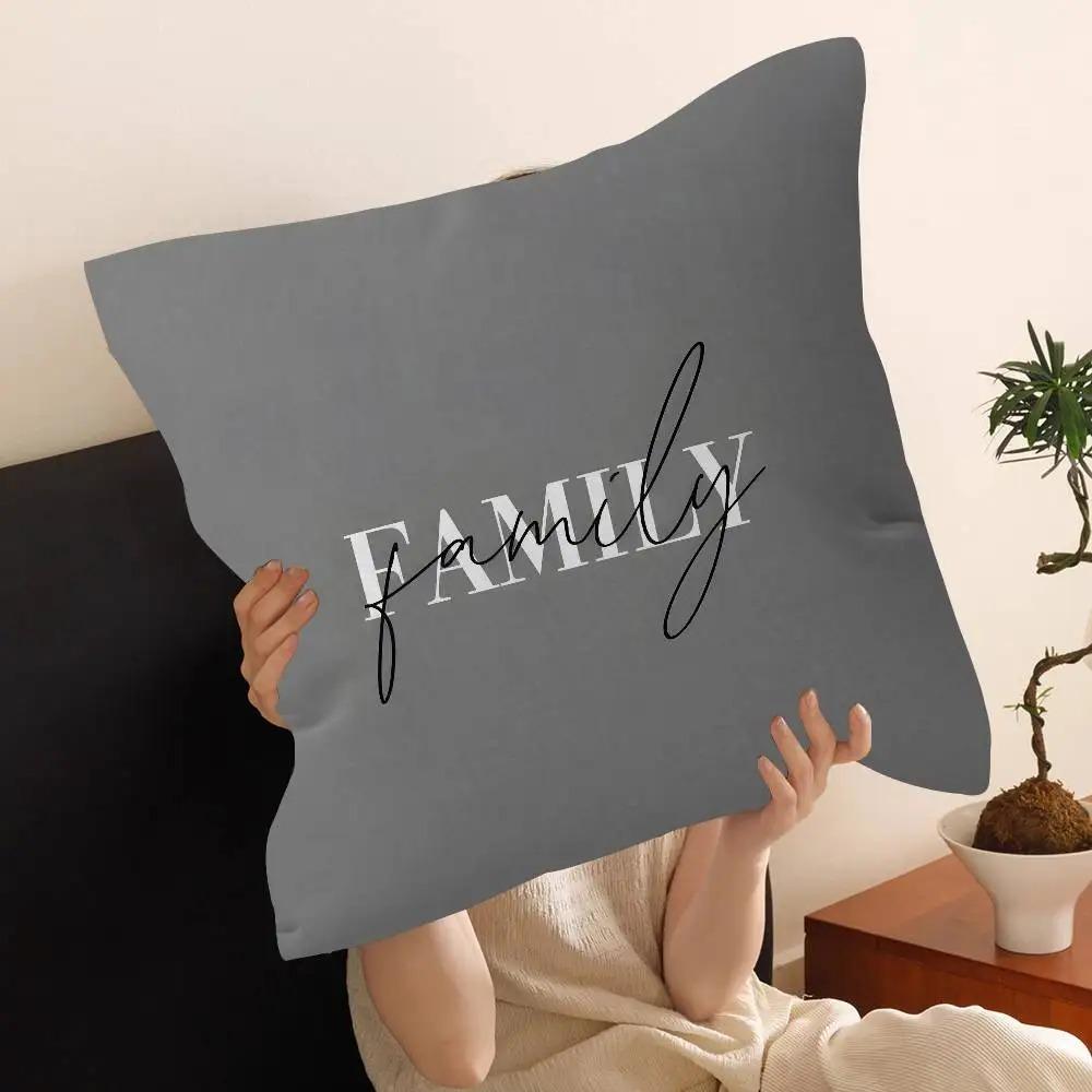 Romantic Love Quote Pillow Cover 2D Flat Printed Peach Skin Cushion Cover Valentine Gift For Sofa Wedding Bedroom Home Decor