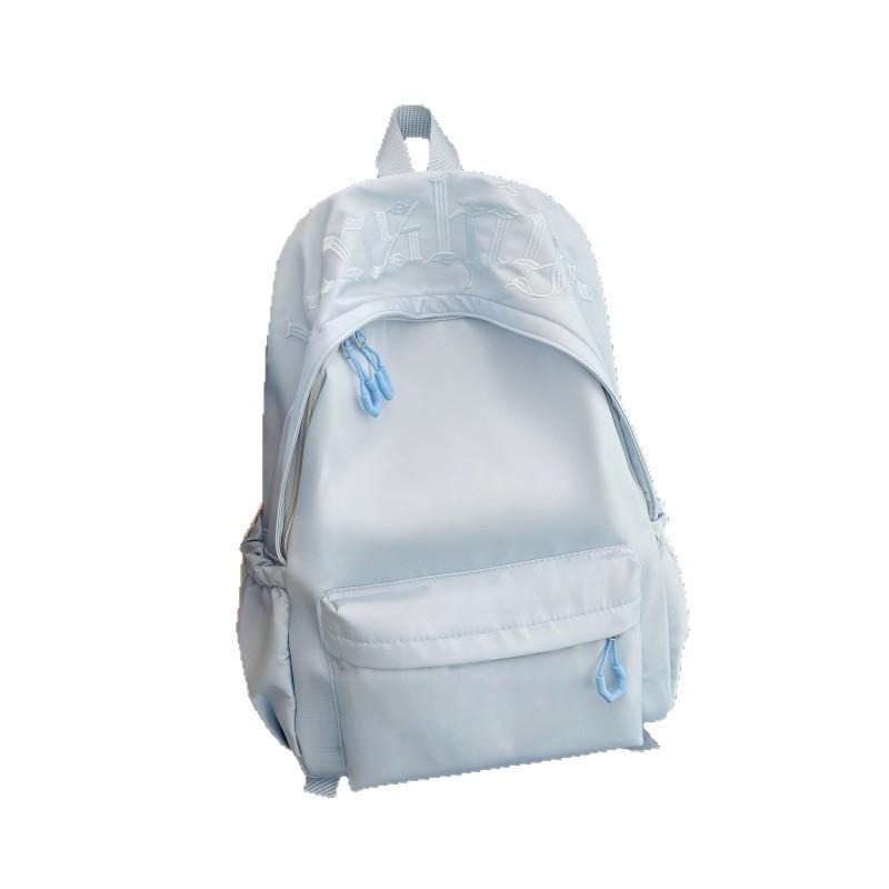 Schoolbag Backpack Solid Color Korean Version Campus Class Backpack Large Capacity Simple Versatile Japanese College Style Student School Bag