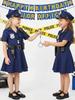 Kids Police Costume Dress for Girls Halloween Party Role Play Outfit with Badge