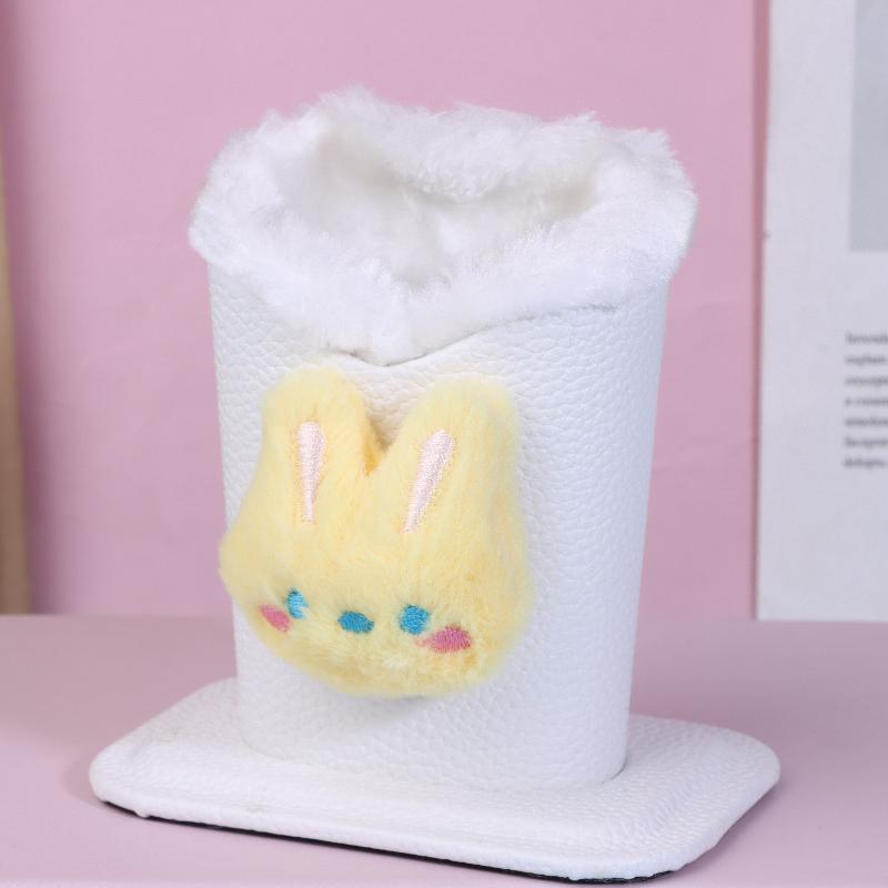 

1Pc Plush Lined Glasses Case Cute Animal Design Faux Leather Ideal For Desk Or Bedside Table Protects Glasses And Pens