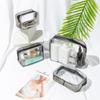 4 Pcs Clear Travel Toiletry Bag Makeup Bag with Zipper PVC Waterproof Travel Wash Bags Portable Storage Bag Cosmetic Bag Set