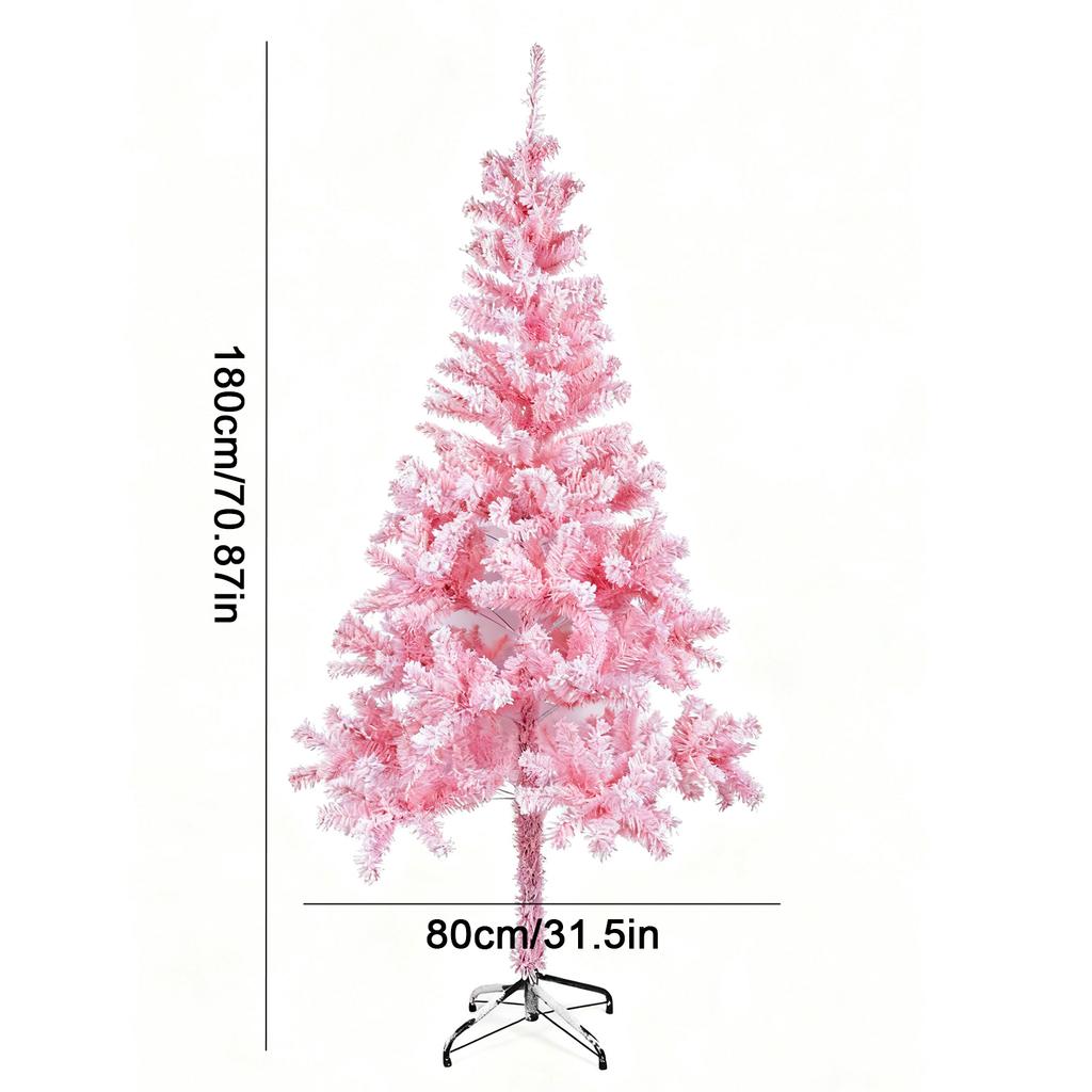 2025 Pink Christmas Tree 180cm PVC Floor-Standing Christmas Decoration Net Red Creative Bare Tree for Holiday New Year Party Orn