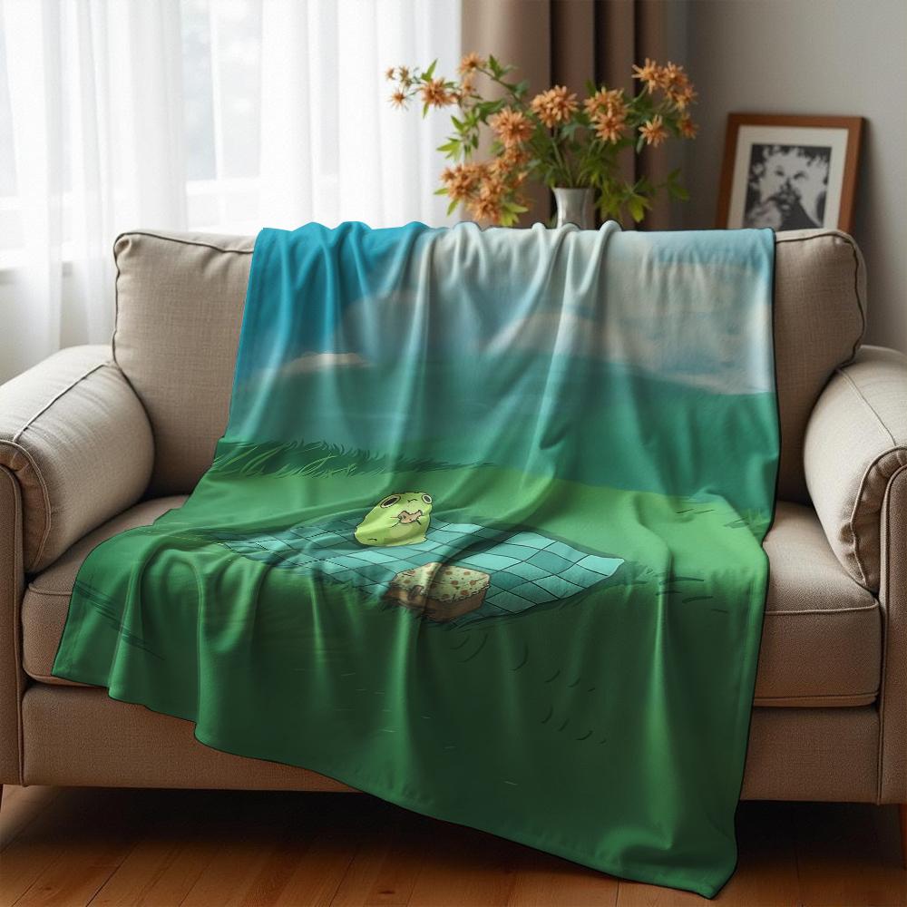 Gradient Star Sky Cartoon Anime Print Flannel Blanket Soft Warm Throw for Kids Bedroom Sofa Christmas Office Car