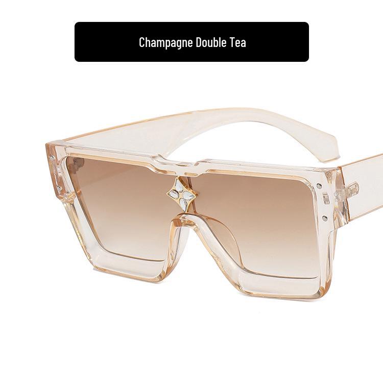 2022 Rhinestone Trend Large Frame Women's One-Piece Sunglasses